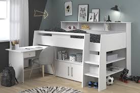Amia's contemporary design is accompanied by great functionality, with a robust ladder that can be assembled on either the left or right and the capacity to convert to a single bed if required at any time in the future. Logan Mid Sleeper Bed White Sa Decor Design
