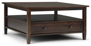 This beautiful and versatile square coffee table can fit easily in your space.and turn heads at the same time. Simpli Home Warm Shaker 36 Square Storage Coffee Table In Brown Transitional Coffee Tables By Homesquare Houzz