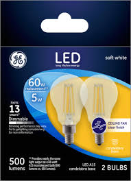 Bush signed into law the energy policy act of 2005. King Soopers Ge Led 5 Watt 60 Watt Soft White Ceiling Fan Clear Finish Light Bulb Candelabra Base 2 Pack 2 Count