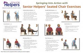 Chair Exercises For Seniors Handout Spring Into Action With Seated Chair Excercises Chair Exercises Senior Fitness Senior Helpers