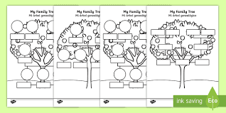 my spanish family tree template english spanish worksheet