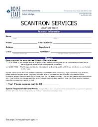 Scantron Services Drop Off Form