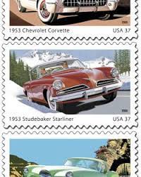 Cars Similar To These Are An Integral Part Of The Plot For Angel S Wish I Had To Do A Lot Of Research To Wr Usa Stamps Vintage Cars 1950s Commemorative Stamps