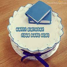 Here i had taken the half cake i was going to use and cut it in half again, so i would have two layers for my mini book cake. Books Birthday Cake With Name