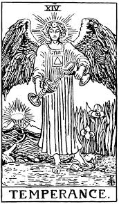 Black And White Tarot Deck 14 Temperance Bw Jpg 3143 5350 Arte De Carta Tarot Tarot Cartas Del Tarot