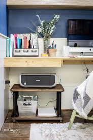 How To Diy A Home Office Printer Cart Industrial Home Offices Printer Storage Home Office Organization