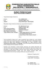 Undangan wali murid dan komite sekolah. Surat Pernyataan Dari Kepala Sekolah
