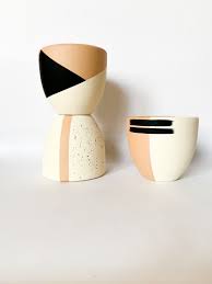 Black And White Pots Diy Hand Painted Natural White Cream Black Abstract Stripe Terra Etsy Painted Pots Diy Plant Pot Diy Painted Terra Cotta Pots