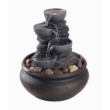 Peaktop Table Top Fountain With Led Light Stone Grey Walmart Com In 2020 Mini Waterfall Tabletop Fountain Waterfall Fountain