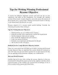20 Writing An Objective For A Resume | mhidglobal.org