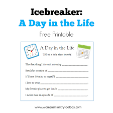 Icebreaker A Day In The Life Free Printable Women S Ministry Toolbox Womens Ministry Women Small Group Womens Bible Study