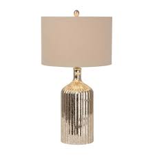 The lamp has a beige linen drum shade. Mercury Glass Table Lamps Ideas On Foter
