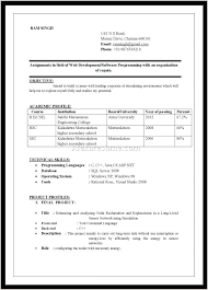 Resume Format For Bcom Freshers In Word Download