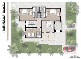 نموذج مسكن خليجى 4 غرف نوم 370 متر مربع طابقين Square House Plans Model House Plan Floor Plans