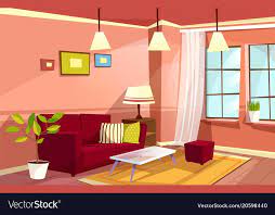 Hopefully the bedroom interior perspective here will be useful for designers looking for reference ideas. Vector Cartoon Living Room Interior Background Template Cozy House Apartment Concept Illustrat Cartoon Living Room Living Room Clipart Living Room Background