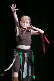 Indian Warrior Girls In Peter Pan Jr Straying From The Traditional Buckskin Image I Used A More Peter Pan Costumes Peter Pan Costume Kids Kids Costumes Girls