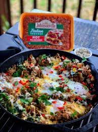Holiday Breakfast Skillet Grillinfools Recipe Johnsonville Sausage Recipes Sausage Breakfast Skillet Breakfast Skillet