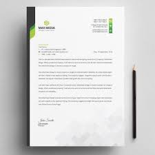 Modern Company Letterhead With Green Elements Premium Vector Letterhead Template Des Company Letterhead Letterhead Design Inspiration Business Letter Layout