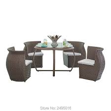 A wide range of garden & outdoor furniture to accentuate your backyard with luxurious furniture and patio sets. 5 Pcs Patio Furniture Dining Set Metal Frame Wiht Pe Rattan Sectional Chair And Table For All Weather Outdoor And Indoor Garden Furniture Sets Aliexpress