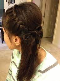 Looking for a great salon? Braided Side Pony Tail With Hair Bow By Bethany Salon Milano And Spa Olympia Wa 360 459 7779 Braided Hairstyles Hair Ponytail