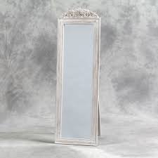 New Shabby Chic Distressed Tall White Rose Cheval Free Standing Dressing Mirror Floor Standing Mirror Mirror Standing Mirror
