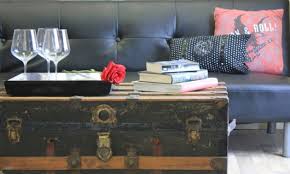 This trunk has seen better days but all the beating, wear and tear this trunk has, just adds to its rustic. Diy Trunk Coffee Table