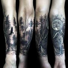 100 Forest Tattoo Designs For Men Masculine Tree Ink Ideas Forest Tattoo Sleeve Wolf Tattoo Sleeve Forest Tattoos