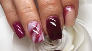 Maroon is an amazing color. Acrylic Nails Burgundy Marble Nail Art Youtube