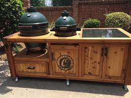 For the design of this outdoor kitchen, i wanted to make something that was compact yet versatile. Dual Grill Cabinet For Kamado Joe Primo Or Big Green Egg Etsy