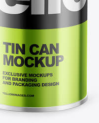 Download Glossy Metallic Tin Can Mockup In Can Mockups On Yellow Images Object Mockups PSD Mockup Templates