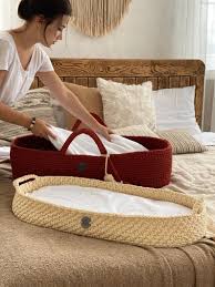 Terracotta Baby Moses Basket In Rustic Style Etsy In 2021 Baby Moses Basket Baby Moses Moses Basket