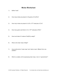 Mass of 1 mole of a substance is called its _. Moles Worksheet