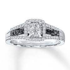 Diamond Engagement Ring 12 Ct Tw Diamonds 10k White Gold Kay Jewelers Engagement Rings Wedding Rings Unique Black Diamond Ring