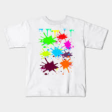 Printed graphic in black at chest. Neon Colors Paint Splatter Splatter Kids T Shirt Teepublic