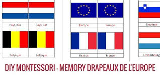 Activite Montessori Le Memory Des Drapeaux De L Europe Drapeau Europe Pedagogie Montessori Montessori