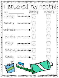 tooth brushing chart for kids