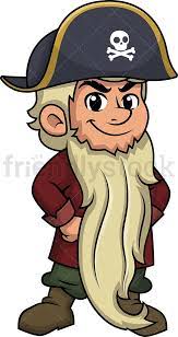 Pirate With Long Beard Cartoon Clipart Vector Friendlystock Beard Cartoon Cartoon Clip Art Man With Beard Drawing
