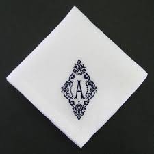 イニシャル刺繍リネンハンカチ 刺繍 図案 リネン ハンカチ イニシャル ハンカチ
