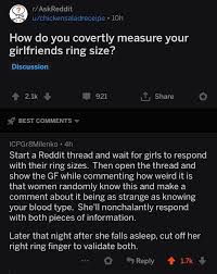 Ring size increments are clearly marked on the stick, easy to get different ring size. How To Find Out Your Gf S Ring Size And Blood Type Because Reasons Suspiciouslyspecific