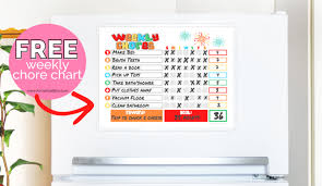 Free Weekly Chore Chart For Kids