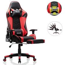 Ohaho Gaming Chair Racing Style Office Chair Adjustable Massage Lumbar Cushion Swivel Rocker Recliner Leather Recliner Ergonomic Computer Desk Rocker Recliners