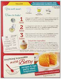.contains 2% or less of: Betty Crocker Cake Recipe On Box