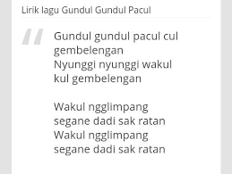 Pacul adalah cangkul, alat pertanian yang melambangkan rakyat kecil. Lirik Lagu Gundul Pacul Brainly Co Id