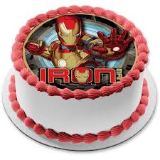 Marvel hulk, iron man, and captain america cake #. Marvel Iron Man Logo Edible Cake Topper Image 8in Round Abpid07704 Walmart Com Walmart Com