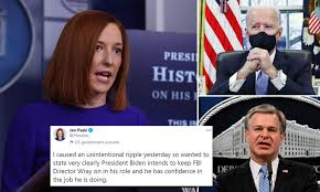 Because doocy needs it after all these burns that psaki keeps laying on him. New White House Press Secretary Jen Psaki Says Joe Biden Does Have Confidence In Chris Wray Daily Mail Online