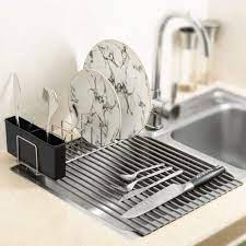 Ipegtop Roll Up Dish Drying Rack And Utensil Plates Holders Foldable Multipurpose Over Sink Dish Drainer Dish Rack Drying Sink Dish Drainer Sink Drying Rack