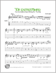 The entertainer sheet music pdf scott joplin free download the entertainer sheet music pdf scott joplin for piano sheet music scoring piano solo original key. The Entertainer From The Sting Easy Intermediate Guitar Sheet Music