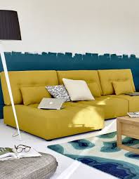 Reiko Chauffeuse En Tissu Jaune Moutarde Canape Modulable Canape Modulable Pas Cher Tissu Jaune