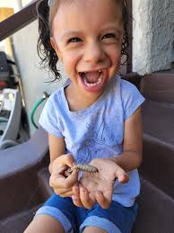 Gift of grubs for daughter from neighbor across alley