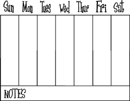 Weekly Calendar Weekly Calendar Template Blank Calendar Template Calendar Vinyl